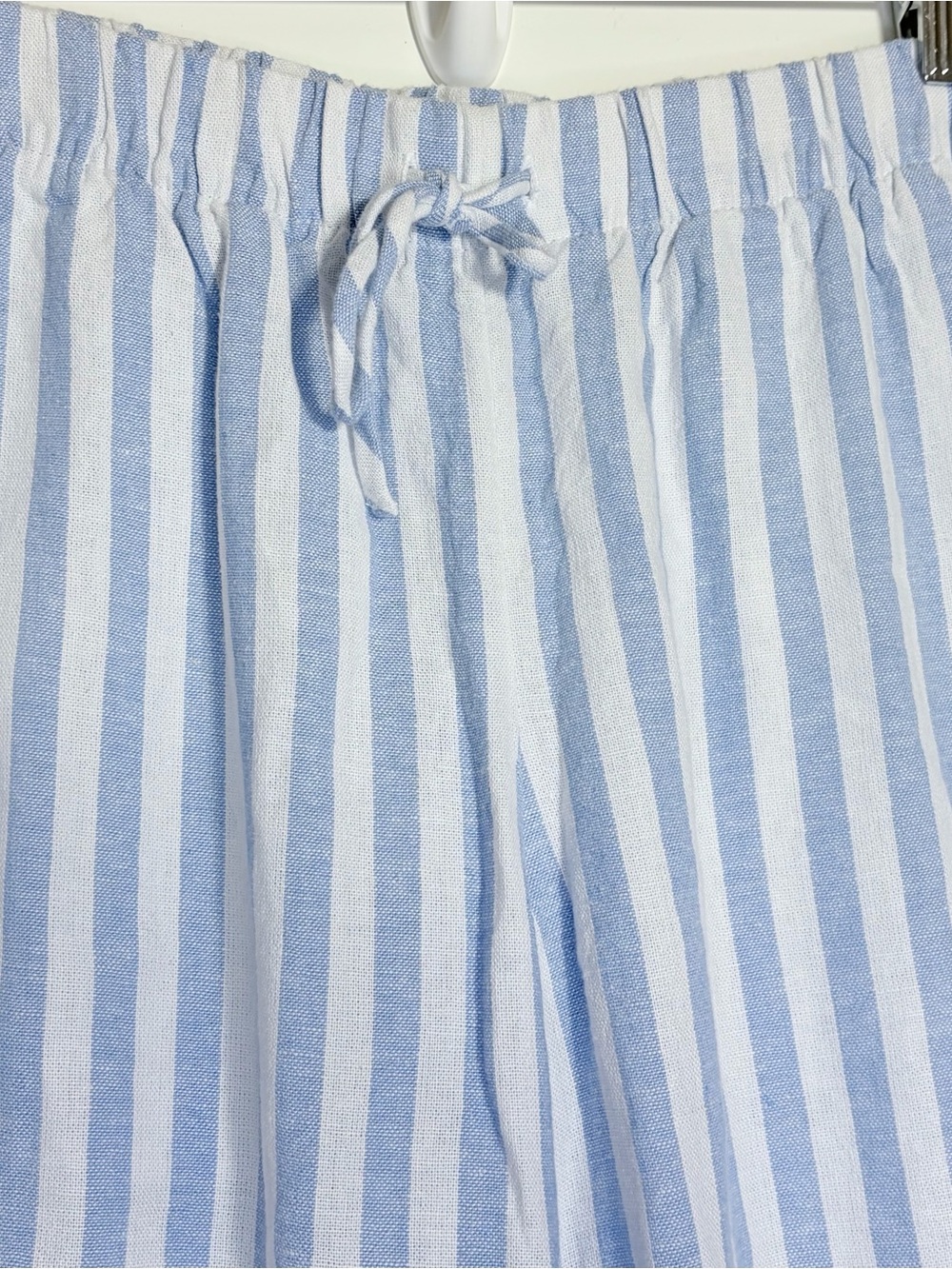 Aritzia Babaton Sontag Linen Wide Leg Pant S Blue Stripe Quiet Luxury - Picture 5 of 9